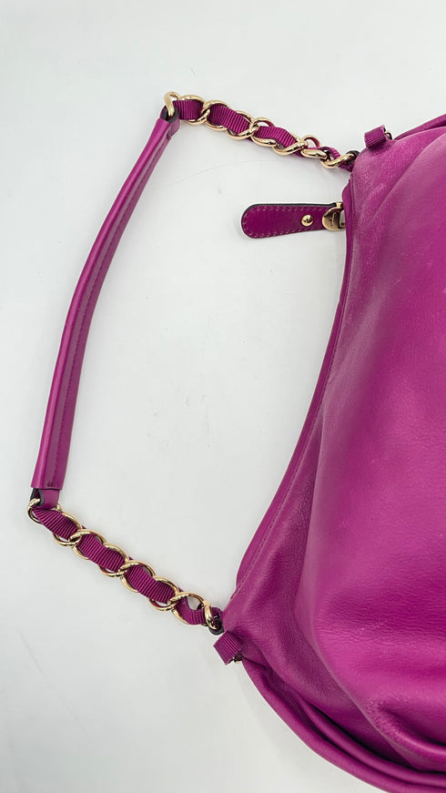 Borsa in pelle fuchsia