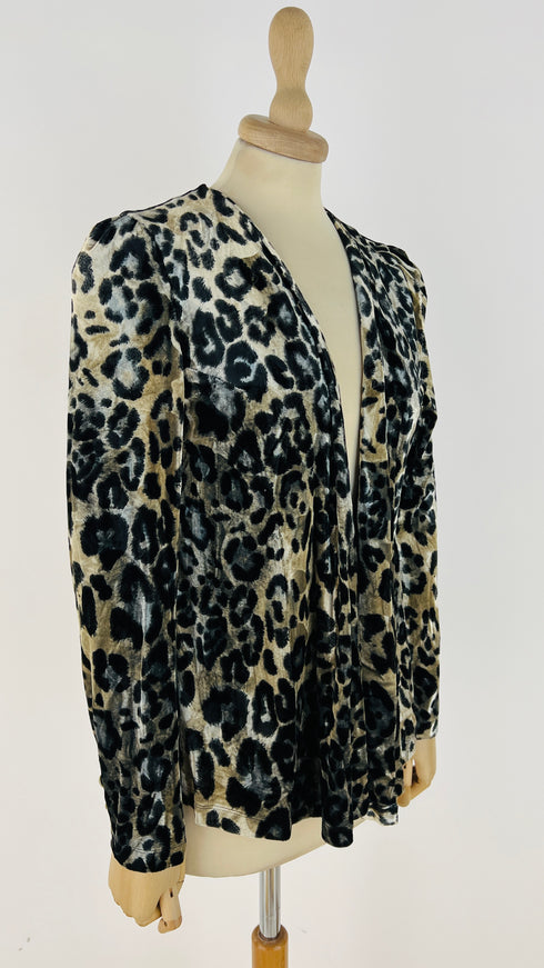 Cardigan velluto satin animalier