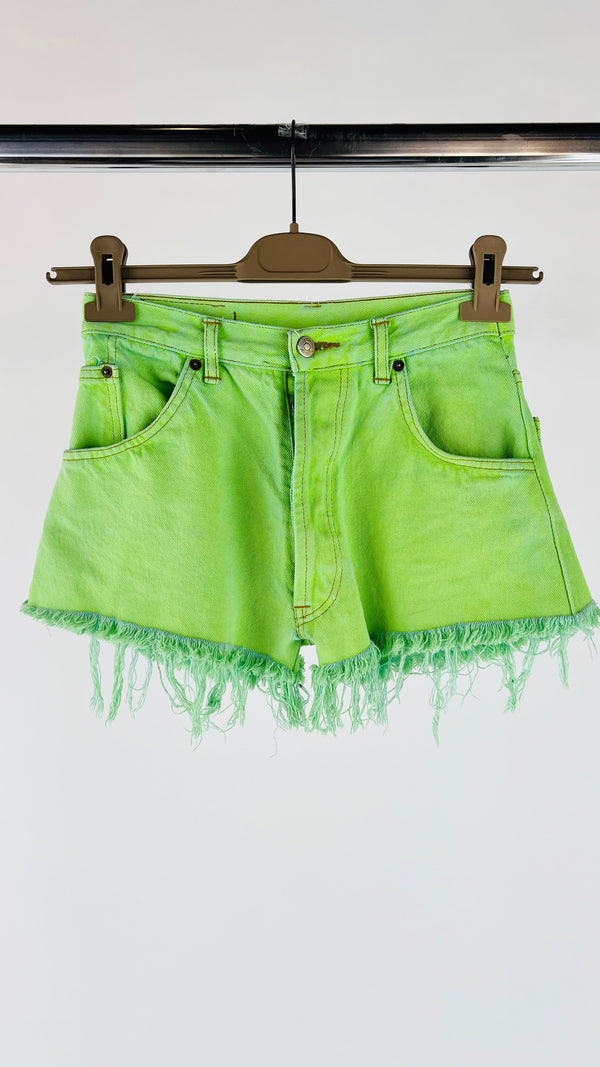 Shorts denim acid-green