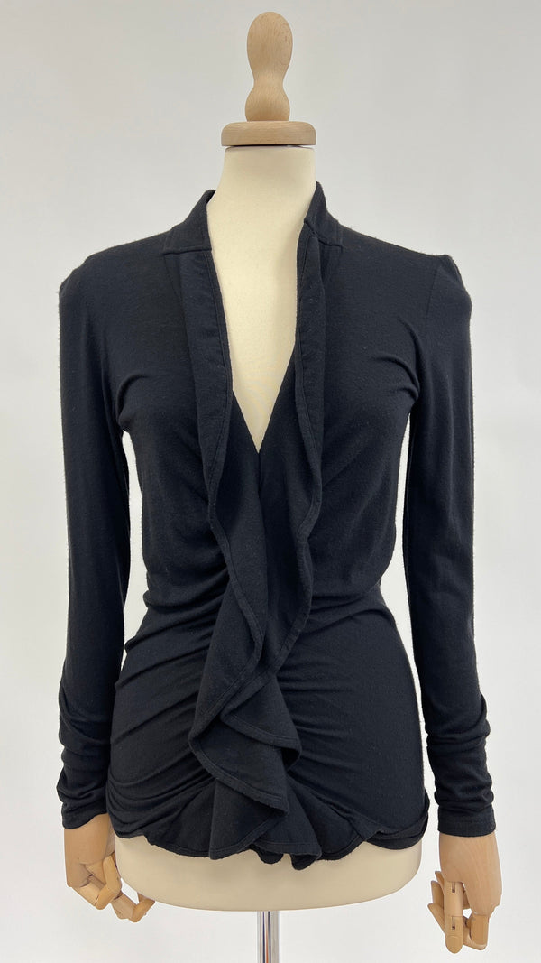 Maglia nera con rouche
