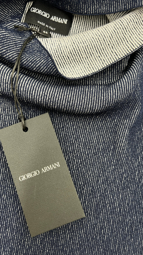 Maglia stretch a costine blu