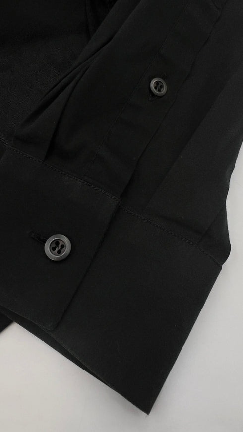 Longsleeve nera doppio tessuto