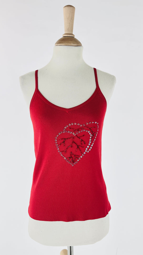 Top ricamo cuore