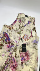 Top in seta a fiori con cartellino GIORGIO ARMANI