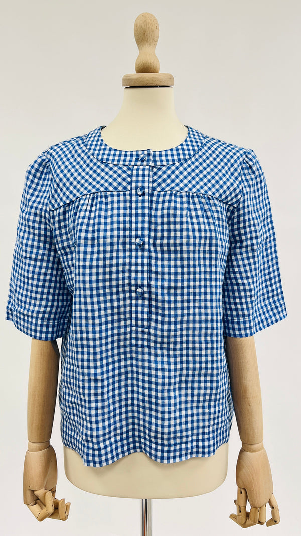 Blusa in vichy azzurro