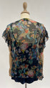 Top blu a fiori