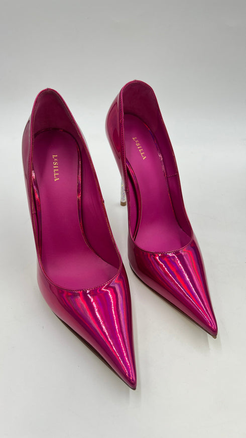 Décolleté fucsia tacco strass N.38