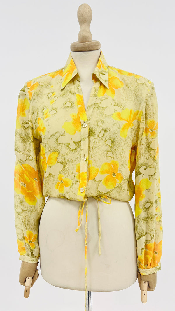 Camicia fiori con coulisse