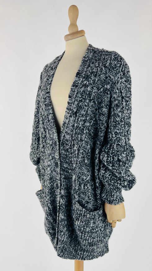 Cardigan oversized ricamo schiena