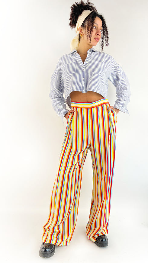 Pantaloni righe multicolor