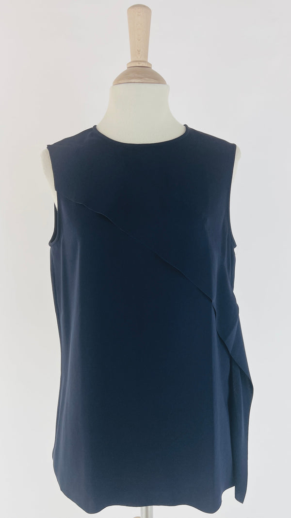 Top blu balza diagonale