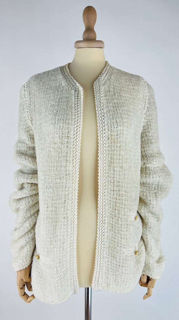 Giacca bianca in ciniglia