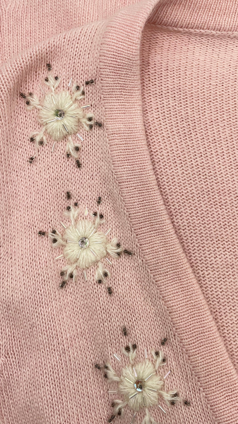 Cardigan margherite ricamate