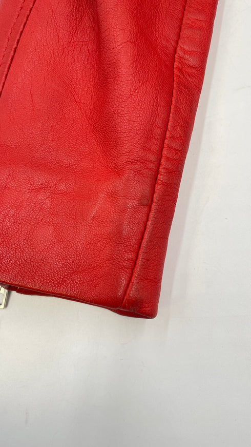 Chiodo in pelle rosso