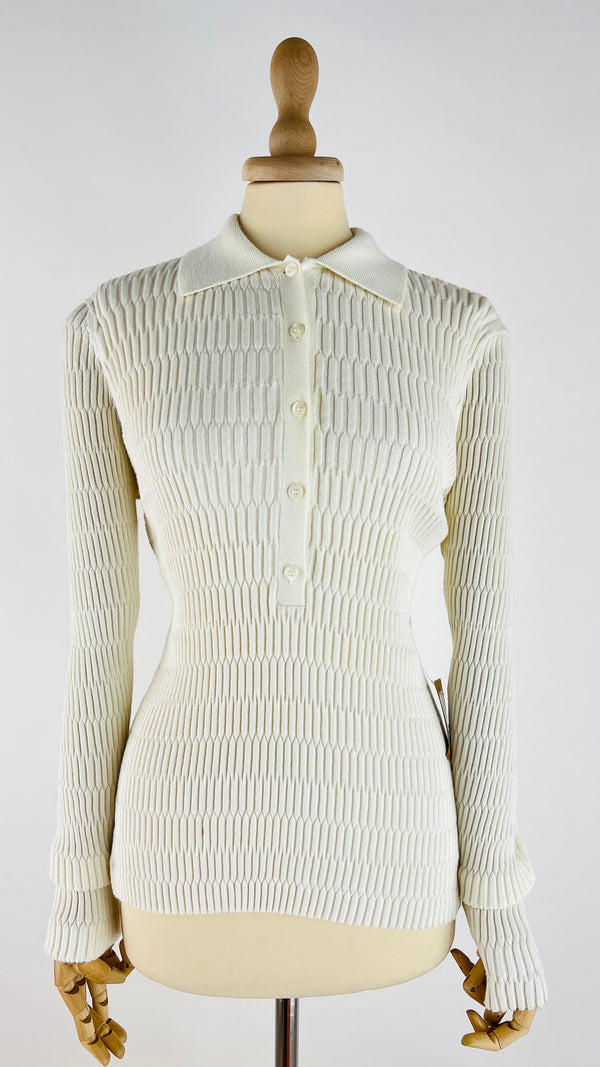 Polo bianca in maglia