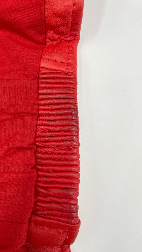 Chiodo in pelle rosso