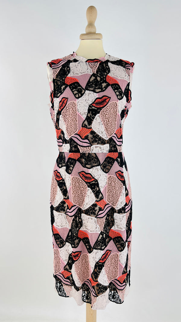 Abito corto in pizzo patchwork