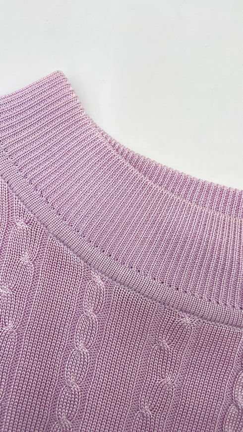 Maglia girocollo a trecce