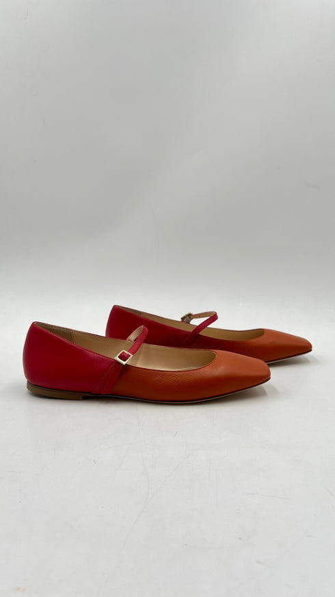 Ballerine “Mary Jane” arancio/rosso