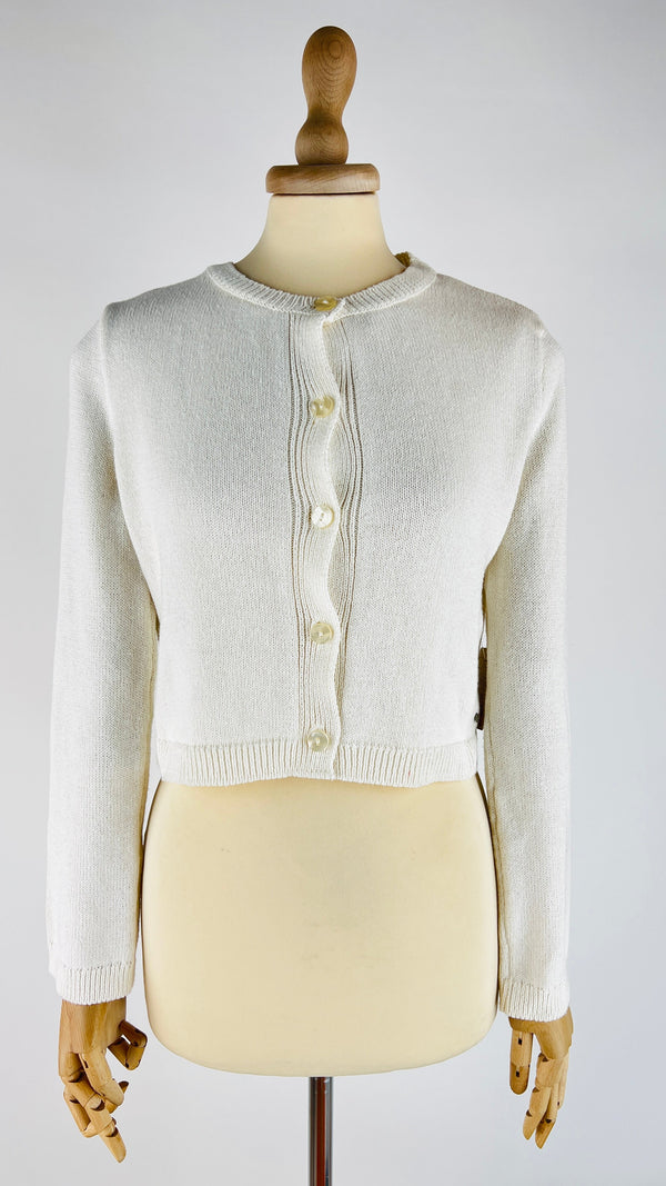 Cardigan girocollo bianco