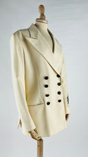 Blazer panna con stemmi Ralph Lauren
