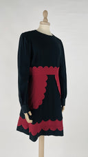 Abito corto inserti bordeaux REd valentino