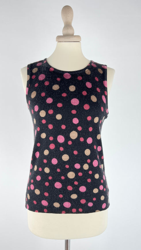 Gilet a pois cashmere-seta