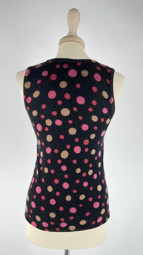 Gilet a pois cashmere-seta