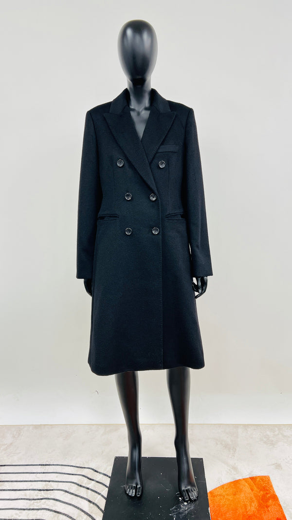 Cappotto nero doppiopetto