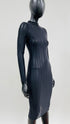 Abito midi sheer a righe