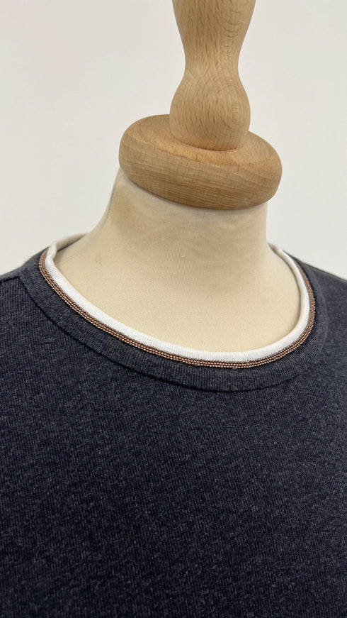 Maglia collo micro-borchie