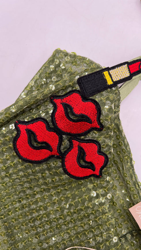 Abito midi in paillettes con cartellino