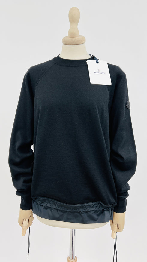 Maglione inserti tessuto