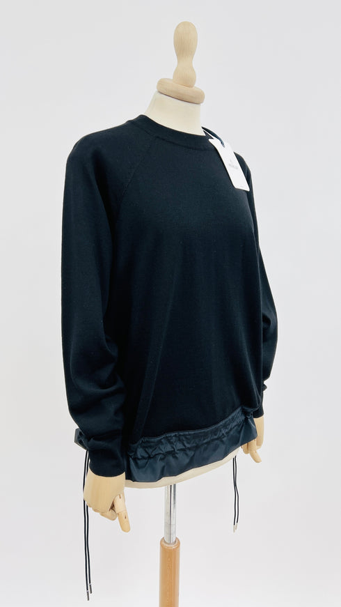 Maglione inserti tessuto