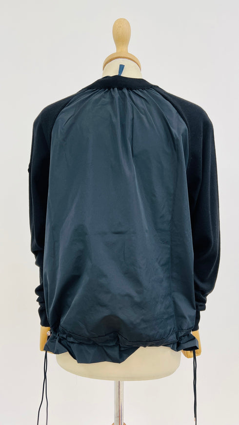 Maglione inserti tessuto