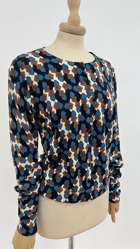 Cardigan girocollo fantasia