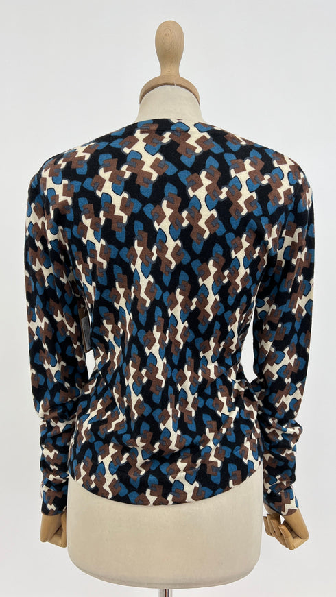 Cardigan girocollo fantasia