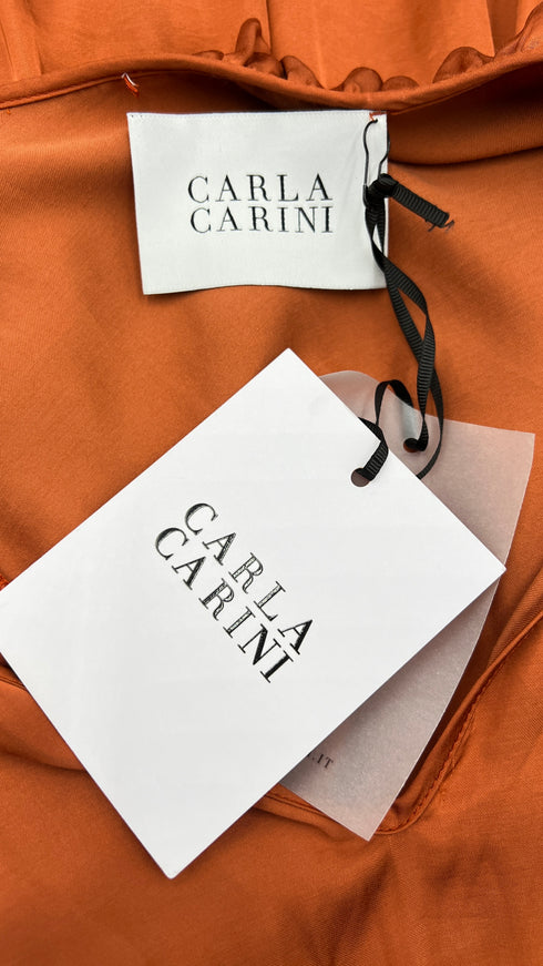 Abito midi satin con cartellino