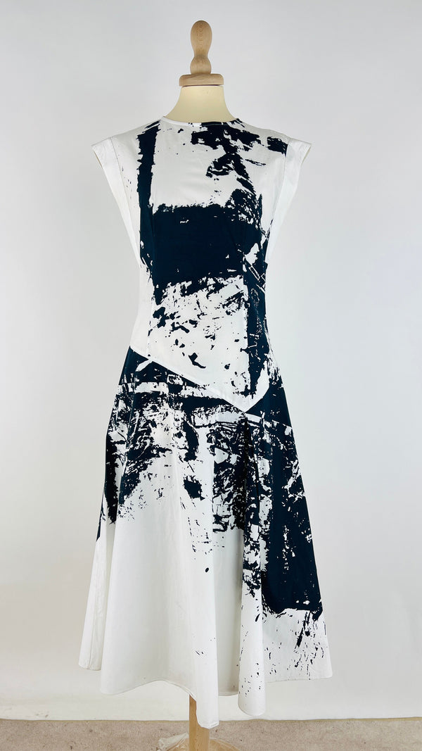 Abito midi bianco e nero