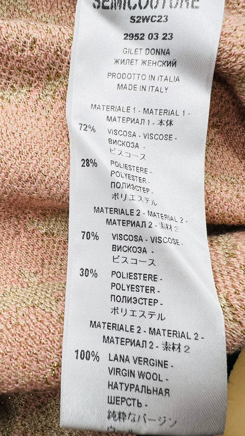 Gilet lurex con cartellino