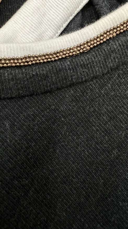 Maglia collo micro-borchie