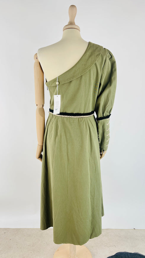 Abito midi monospalla con cartellino