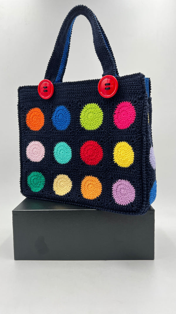 Borsa crochet maxi bottoni