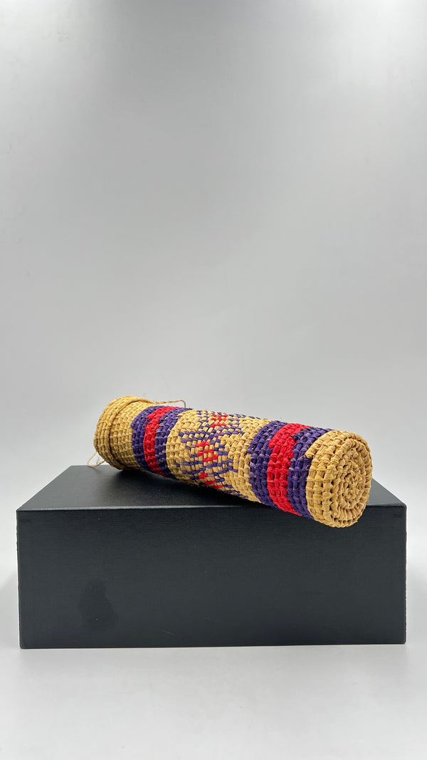 Borsa tubolare in raffia