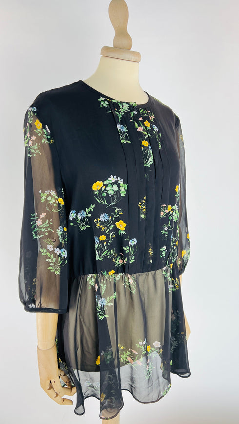 Blusa in seta a fiori
