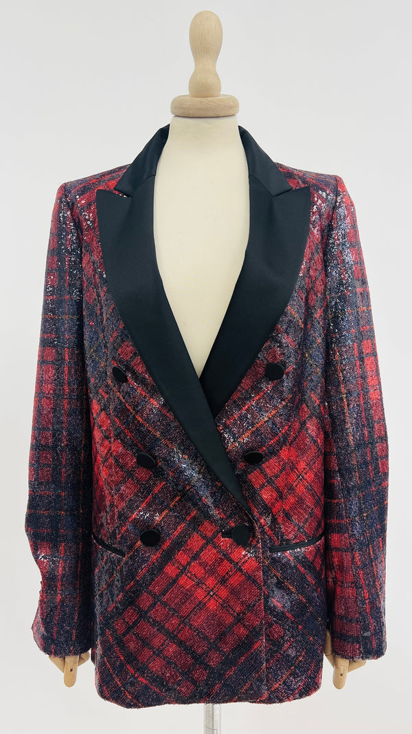 Giacca tartan paillettato