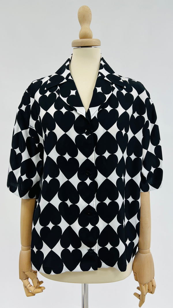 Camicia in seta a cuori