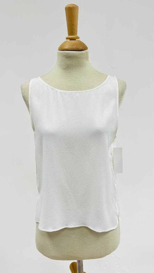 Canotta in crepe con cartellino