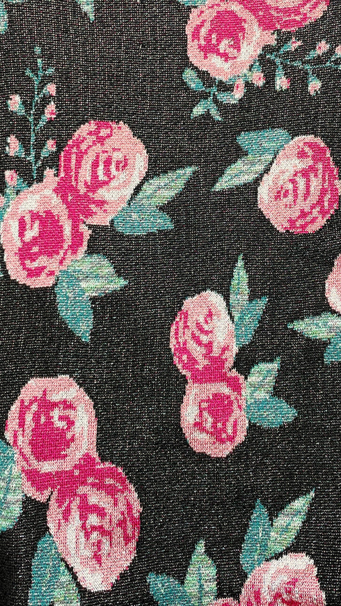 Cardigan a fiori lurex