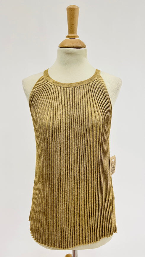 Canotta a costine dorate